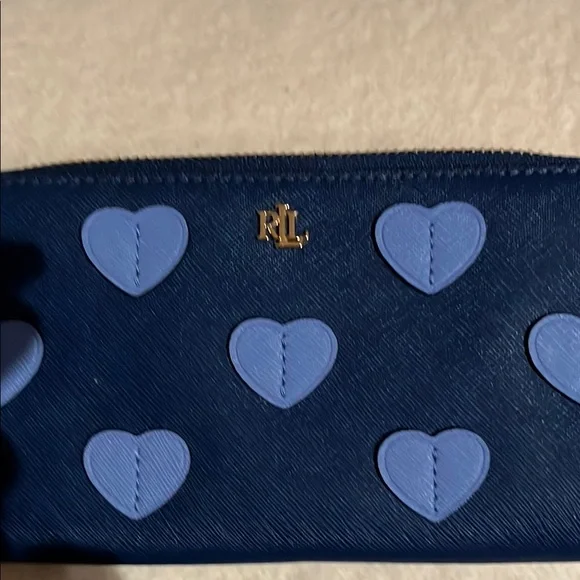 Ralph Lauren Blue Heart-Embellished Women's Wallet new - Picture 3 of 5